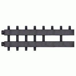 Коллектор Warme WKD.140.К.4+2 Дублер компакт (черная сталь) на 6 контуров 90-140 кВт