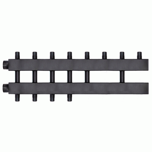 Коллектор Warme WKD.140.К.4+2 Дублер компакт (черная сталь) на 6 контуров 90-140 кВт