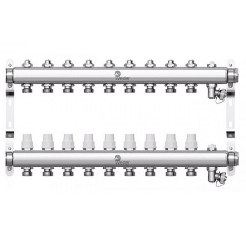 Коллектор с регулирующими вентилями Wester W903 1"x3/4" 9 контуров