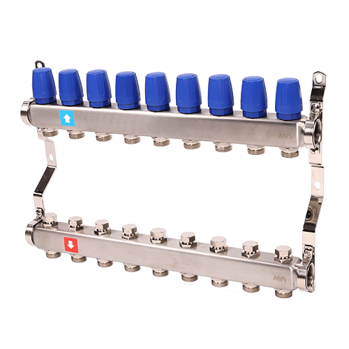 Коллектор в сборе без расходомеров MVI 1"х3/4"ЕК 9 выходов