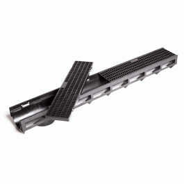 Лоток водоотводной Aquastok Aqua-top DN 90 H 100 с пластиковой решеткой