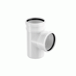Тройник канализационный двухраструбный Uponor Decibel 110/110мм 90° (арт.1000223)