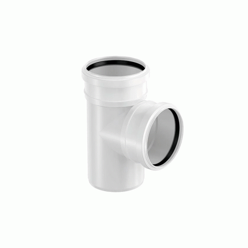 Тройник канализационный двухраструбный Uponor Decibel 50/50мм 90° (арт.1000218)