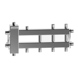 Коллектор нержавеющий Gidruss BMSS-40-4DU до 40 кВт 3/4" 4 контура