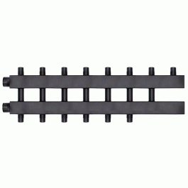 Коллектор Warme WKD.140.К.4+3 Дублер компакт (черная сталь) на 7 контуров 90-140 кВт