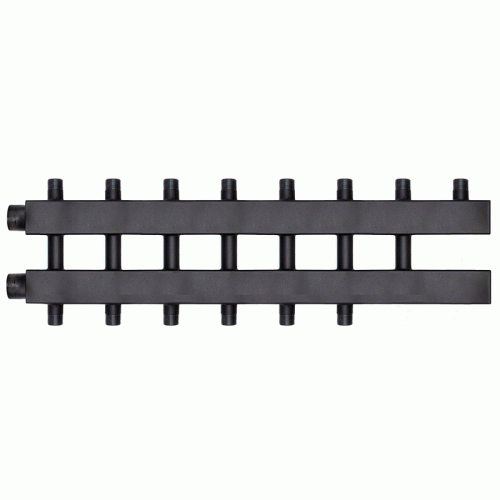 Коллектор Warme WKD.140.К.4+3 Дублер компакт (черная сталь) на 7 контуров 90-140 кВт