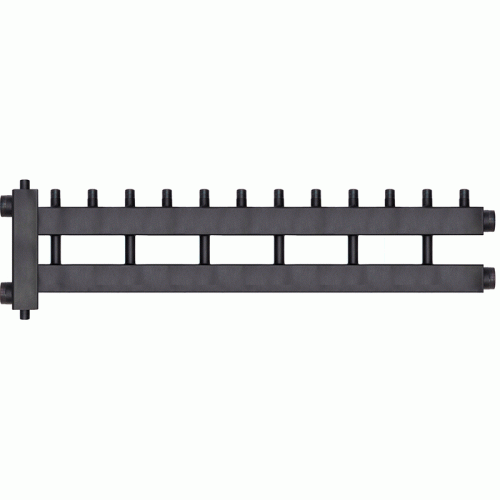 Коллектор с гидроразделителем Warme WKD.R.122.6+1 Дублер рядный (черная сталь) на 7 контуров до 122 кВт