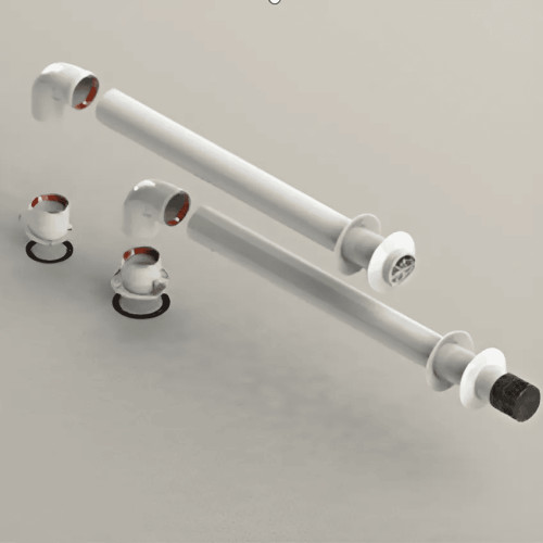 Комплект дымоходный раздельный Groppalli 80/80 (забор + вывод) для котлов серии Timе