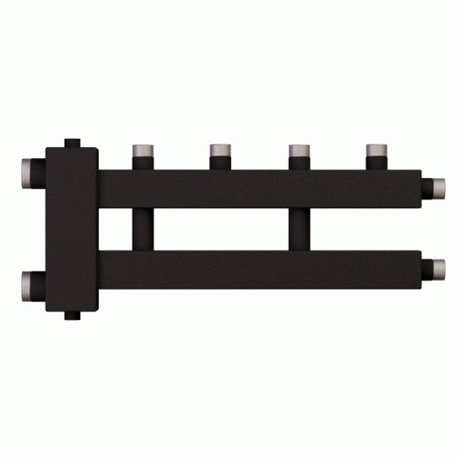 Коллектор с гидроразделителем Warme WKD.R.85.2+1 (черная сталь) на 3 контура до 85 кВт