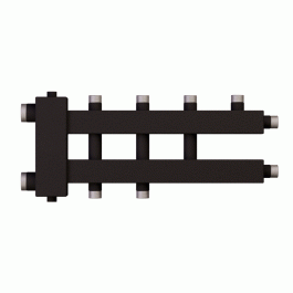 Коллектор с гидроразделителем Warme WKD.R.85.К.2+1+1 (черная сталь) Дублер компакт на 4 контура до 85 кВт