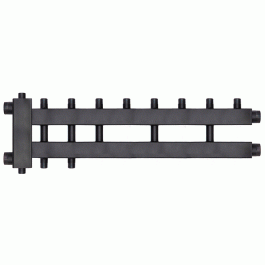 Коллектор с гидроразделителем Warme WKD.R.85.К.4+1+1 (черная сталь) Дублер компакт на 6 контуров до 85 кВт