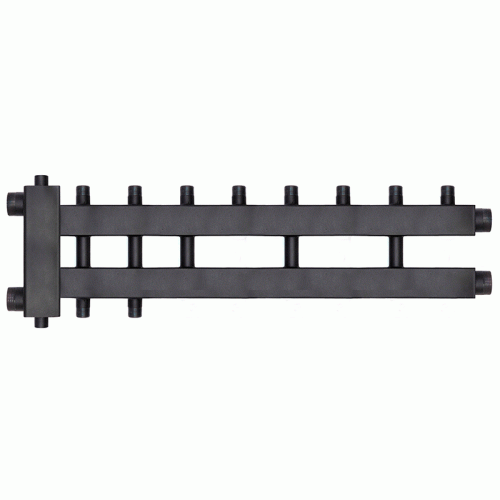 Коллектор с гидроразделителем Warme WKD.R.85.К.4+1+1 (черная сталь) Дублер компакт на 6 контуров до 85 кВт