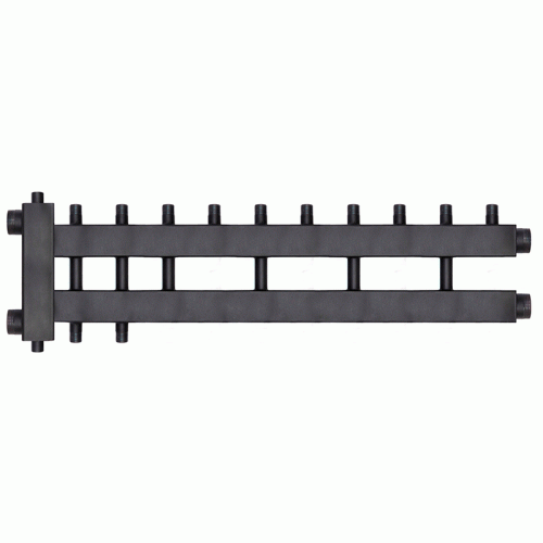 Коллектор с гидроразделителем Warme WKD.R.85.К.5+1+1 (черная сталь) Дублер компакт на 7 контуров до 85 кВт