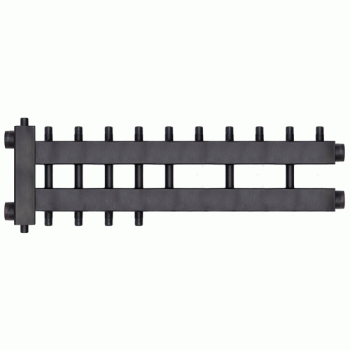 Коллектор с гидроразделителем Warme WKD.R.85.К.5+2+1 (черная сталь) Дублер компакт на 8 контуров до 85 кВт