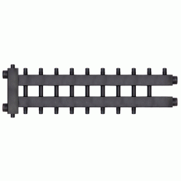 Коллектор с гидроразделителем Warme WKD.R.85.К.5+4+1 (черная сталь) Дублер компакт на 10 контуров до 85 кВт
