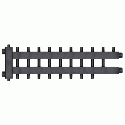 Коллектор с гидроразделителем Warme WKD.R.85.К.5+4+1 (черная сталь) Дублер компакт на 10 контуров до 85 кВт