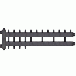 Коллектор с гидроразделителем Warme WKD.R.85.К.6+2+1 (черная сталь) Дублер компакт на 9 контуров до 85 кВт