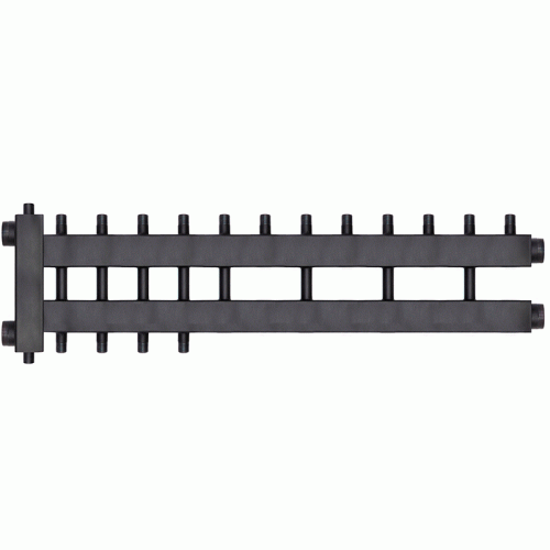 Коллектор с гидроразделителем Warme WKD.R.85.К.6+2+1 (черная сталь) Дублер компакт на 9 контуров до 85 кВт