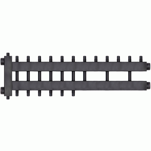 Коллектор с гидроразделителем Warme WKD.R.85.К.6+3+1 (черная сталь) Дублер компакт на 10 контуров до 85 кВт