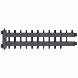 Коллектор с гидроразделителем Warme WKD.R.85.К.6+5+1 (черная сталь) Дублер компакт на 12 контуров до 85 кВт