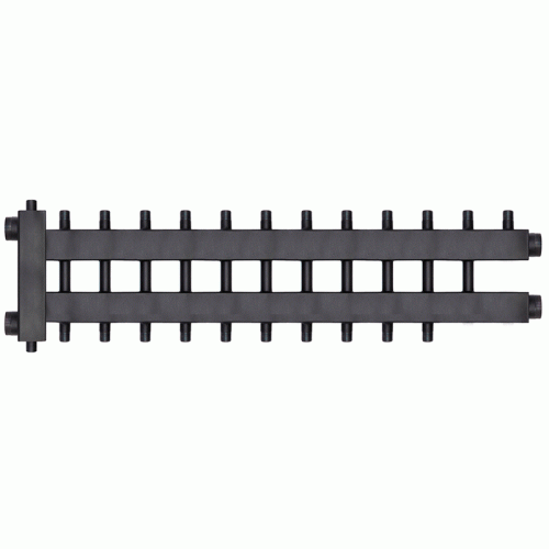 Коллектор с гидроразделителем Warme WKD.R.85.К.6+5+1 (черная сталь) Дублер компакт на 12 контуров до 85 кВт