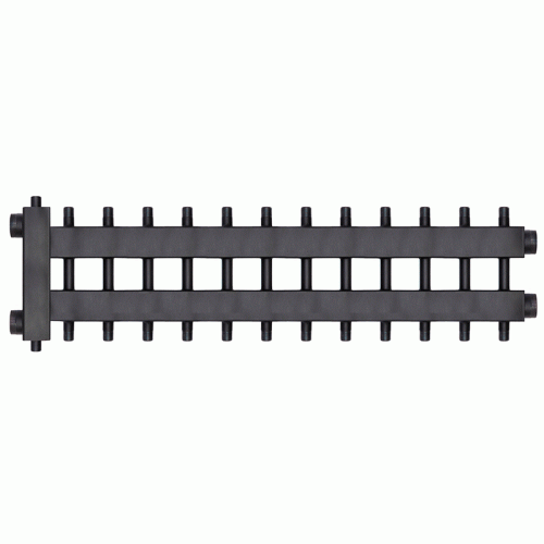 Коллектор с гидроразделителем Warme WKD.R.85.К.6+6+1 (черная сталь) Дублер компакт на 13 контуров до 85 кВт