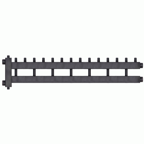 Коллектор с гидроразделителем Warme WKD.R.85.7+1 (черная сталь) на 8 контуров до 85 кВт