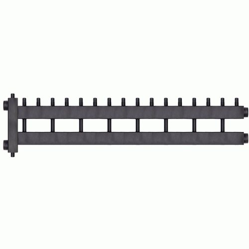 Коллектор с гидроразделителем Warme WKD.R.85.8+1 (черная сталь) на 9 контуров до 85 кВт