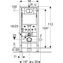Инсталляция для унитаза Geberit Duofix Delta (458.163.21.1) 3 в одном прямоугольная кнопка