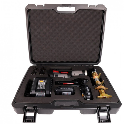 Комплект аккумуляторного инструмента Rommer (2 батареи 18В, 4 насадки 16-32мм, клещи, ЗУ)