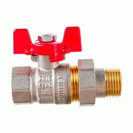Кран шаровой прямой Rommer с американкой 1 1/4" ВН/НР ручка-бабочка