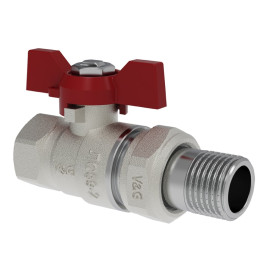 Кран шаровой V&G Valogin 1" с полусгоном ВР/НР резьба, ручка бабочка