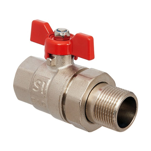 Кран шаровой с американкой Smart Install 1/2" ВР/НР резьба ручка-бабочка