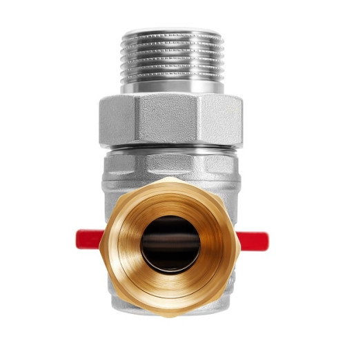 Кран шаровой угловой с американкой Smart Install 3/4" ВР/НР резьба ручка-бабочка