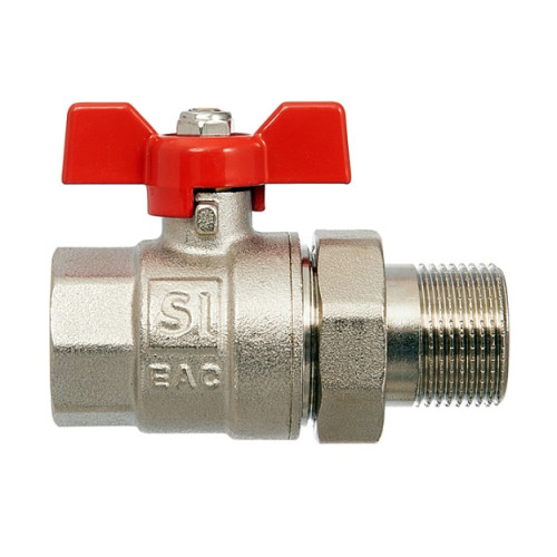 Кран шаровой с американкой Smart Install 1/2" ВР/НР резьба ручка-бабочка