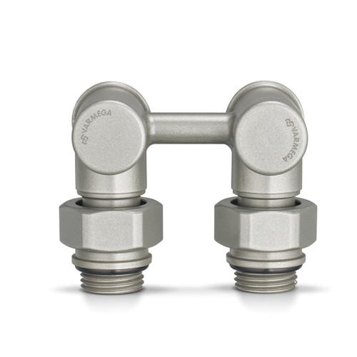 Узел нижнего подключения угловой Varmega 1/2"х3/4"EK, цвет серый