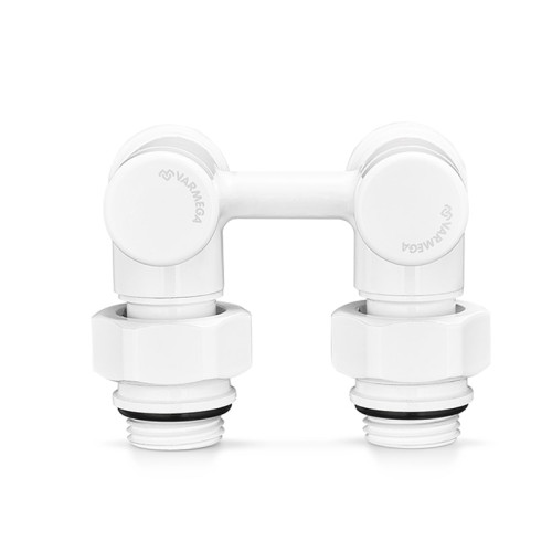 Узел нижнего подключения угловой Varmega 1/2"х3/4"EK, цвет белый