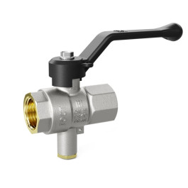 Кран шаровой LD под термодатчик ВР резьба 1/2" ручка-рычаг