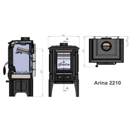 Печь-камин Guca Arina 1210 высокая cream