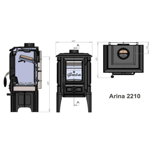 Печь-камин Guca Arina 1210 высокая cream