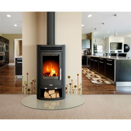 Печь-камин ABX Arktis 4 чёрная сталь тальк