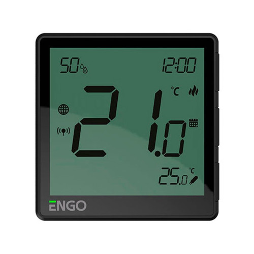 Беспроводной терморегулятор ENGO с модулем Zigbee с датчиком влажности черный