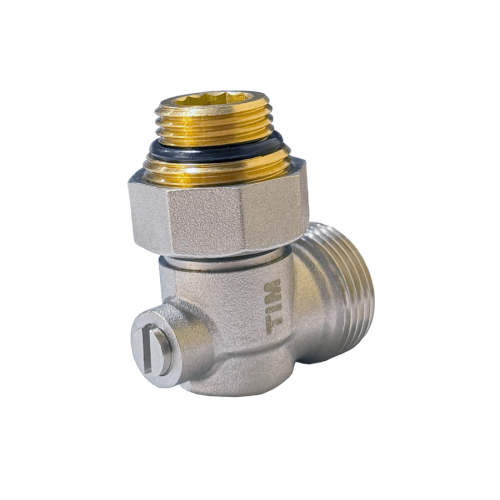 Узел нижнего подключения угловой TIM 1/2"х3/4" раздельный с шаровым затвором