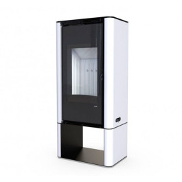 Печь-камин Defro Home Solum Log 9 кВт белая сталь