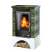 Печь-камин ABX Helvetia KPI белый цоколь зелёный с ТО 6.9 кВт