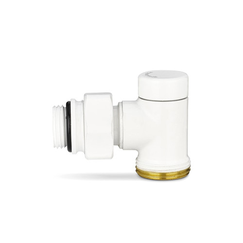 Узел нижнего подключения угловой, одинарный Varmega 1/2"х3/4"EK, цвет белый