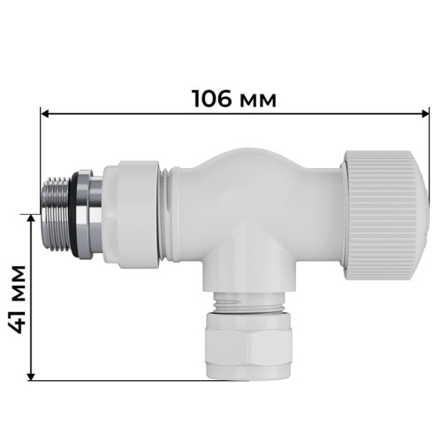 Набор термостатический осевой Royal Thermo Design Pro 15мм М30х1,5 (Белый) под трубки Набор термостатический осевой Royal Thermo Design Pro 15мм М30х1,5 (Белый) под трубки