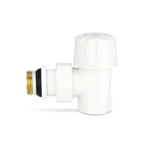 Термостатический клапан радиаторный угловой Varmega 1/2" резьба ВР/НР,  цвет белый