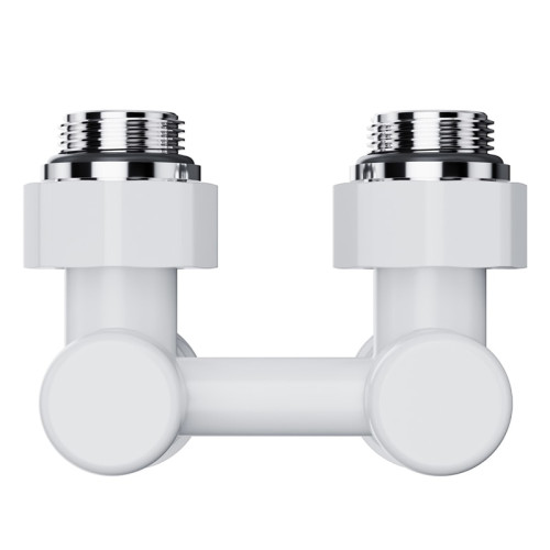 Узел нижнего подключения термостатический угловой Royal Thermo Design 1/2"х3/4" (Белый)