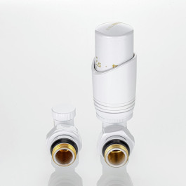 Комплект термостатический угловой Valtec 1/2" арт.VT.045.WR.04 (Белый)